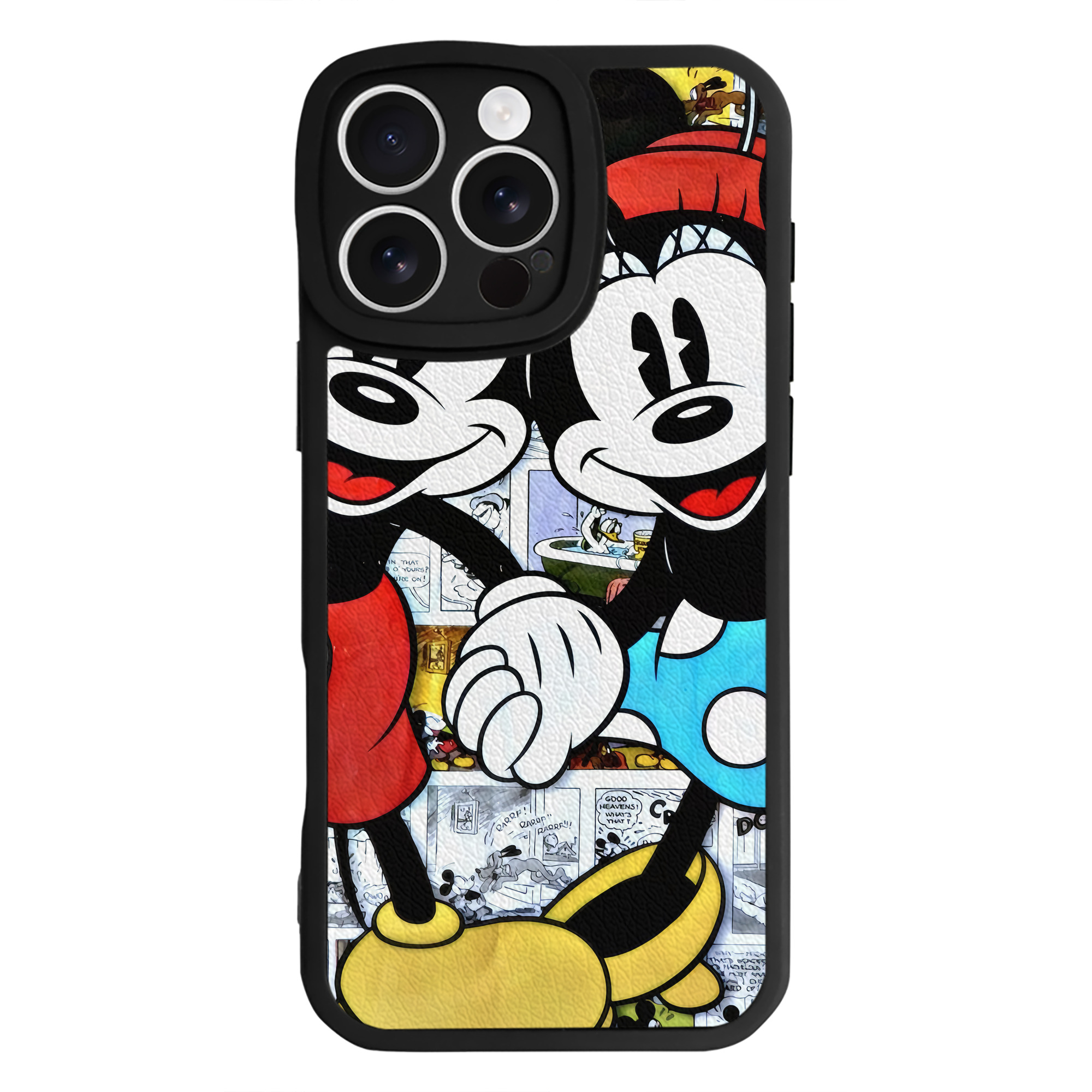 （画像用） ミッキーマウス Mickey Mouse 【iPhone 16シリーズ対応】シリコンスマホケース（レザー調） 材質：シリコン